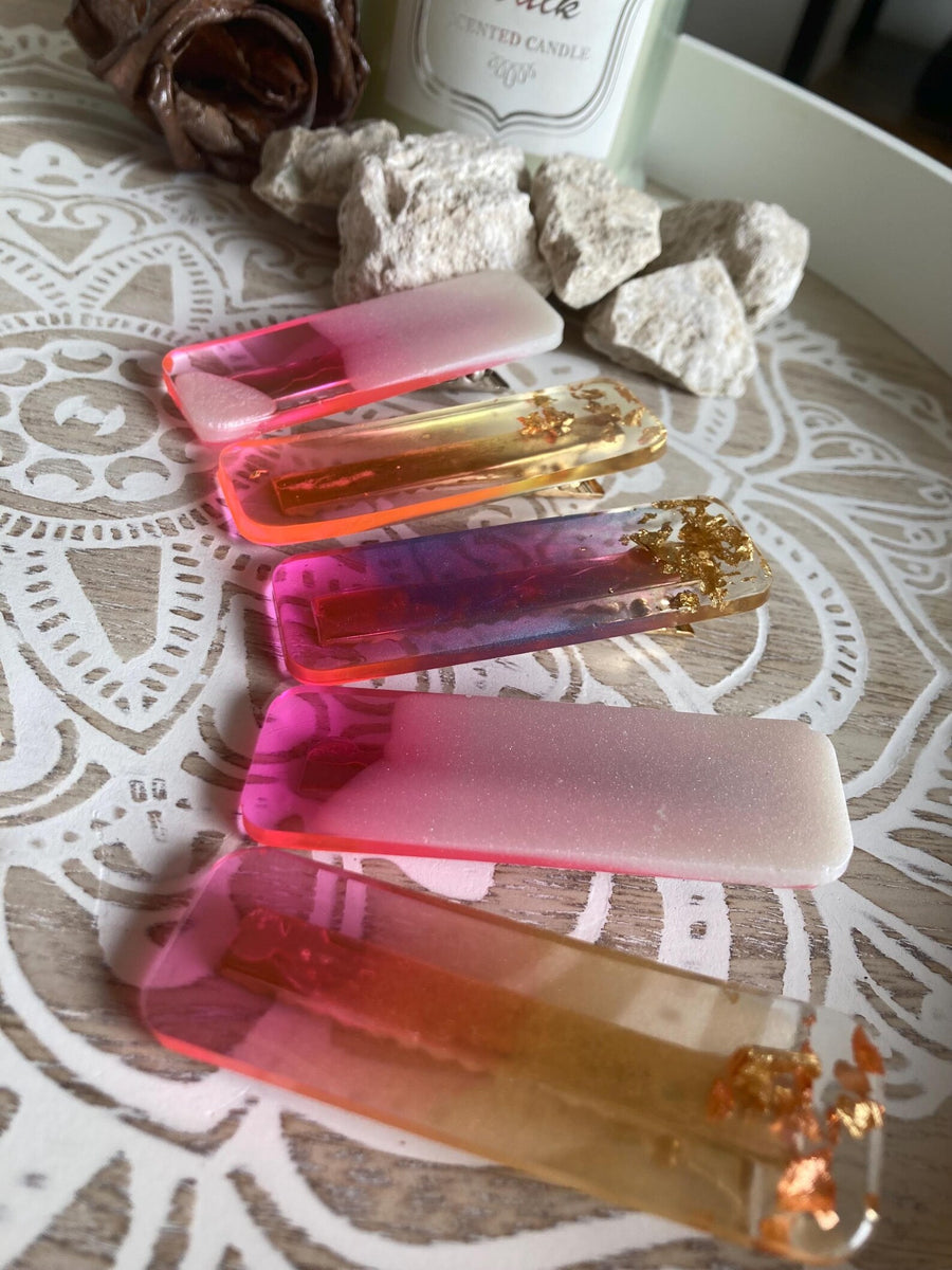 Epoxy Resin Hair Clips, Set of 2