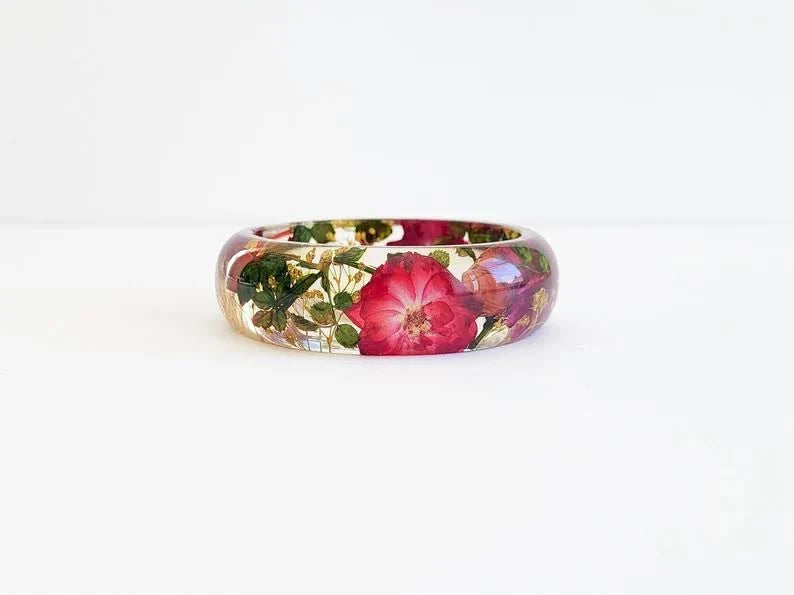 Real Flower resin Bangle