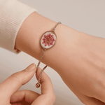 Alluring Red Resin Bracelet with Floral Charm