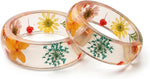 Handcrafted Botanical Clear Resin Bangle Set