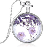 Dry Pressed Flower Necklace Preserved Resin