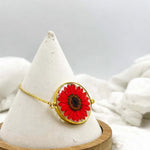 Real Red Daisy Resin Bracelet