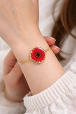 Real Red Daisy Resin Bracelet