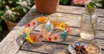 Handcrafted Botanical Clear Resin Bangle Set