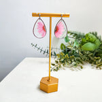 Handmade Pressed Flower Art Pink Whisper Resin Earrings