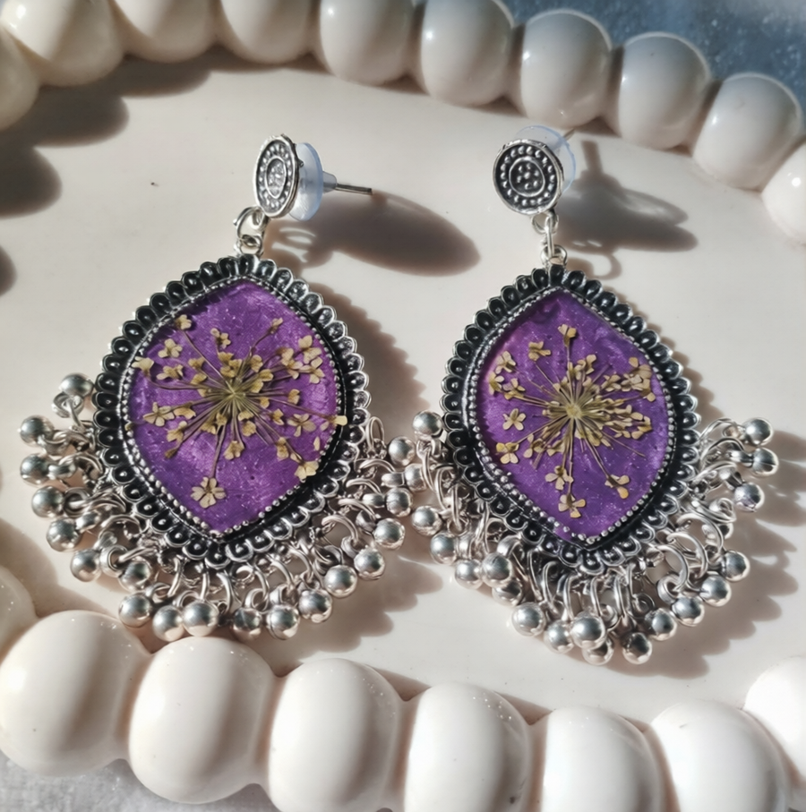 Lavender Lace Jhumka