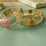 Resin Real Flower Bangles Set for Gifting