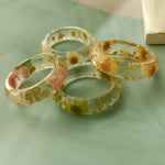 Resin Real Flower Bangles Set for Gifting