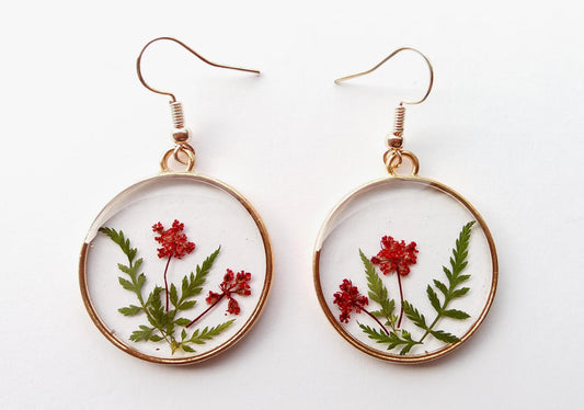 Pressed Flower Earring, Resin Jewelery, Real flower Jewelry