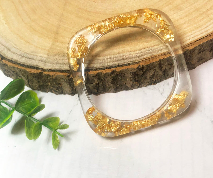 Geometric Resin Bangles (Set of 4)