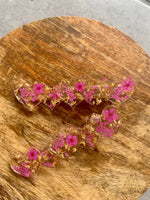 Set of 2 Dried Flower and Epoxy Resin Hair Clips