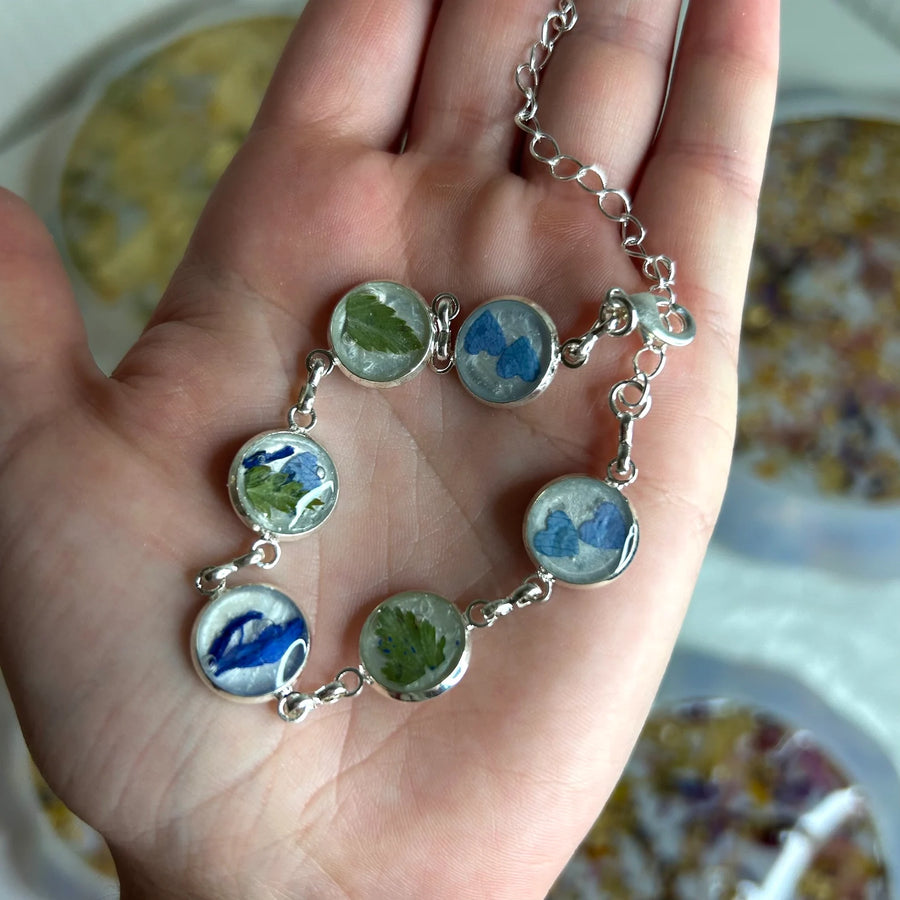 Personalized Flower Preservation Resin Bracelet