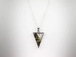 Obsidian Mushroom Resin Triangle Pendant Necklace