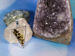 Obsidian Mushroom Resin Triangle Pendant Necklace