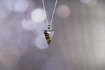 Obsidian Mushroom Resin Triangle Pendant Necklace