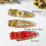 Real Birth Flower Resin Hair Clip