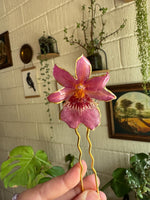 Real Orchid Hairpin – Handmade Botanical Hair Accessory