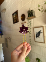 Real Orchid Hairpin – Handmade Botanical Hair Accessory