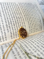 Gold Chain Resin Bracelet with Preserved Varmala Petals